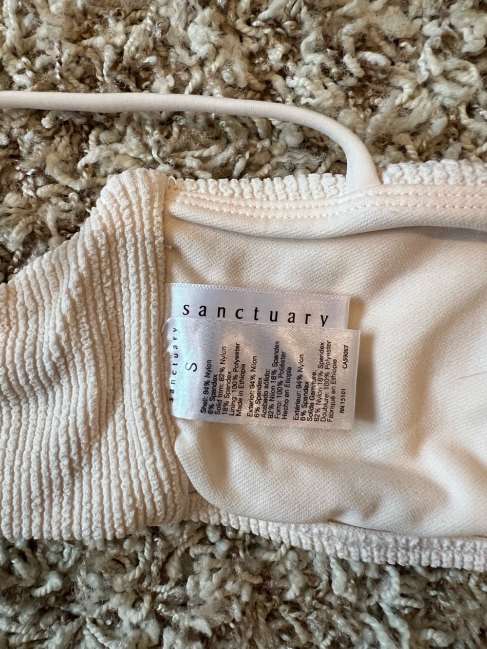 Sanctuary Cream Ribbed Bikini Set - Picture 3 of 4